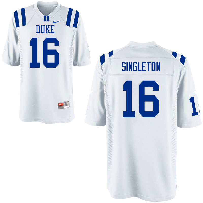 Men #16 Dylan Singleton Duke Blue Devils College Football Jerseys Sale-White